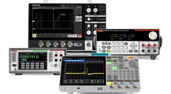 Image showing the many types of test and measurement equipment that can be serviced and calibrated by Tektronix
