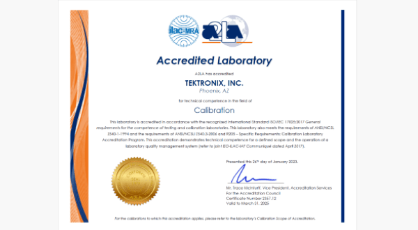 ISO IEC Laboratory Accreditation Certificate