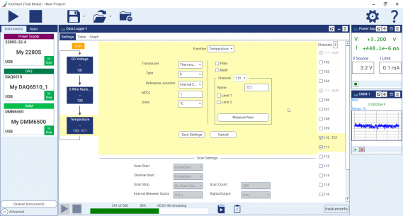 Keithley Kickstart Main Screen